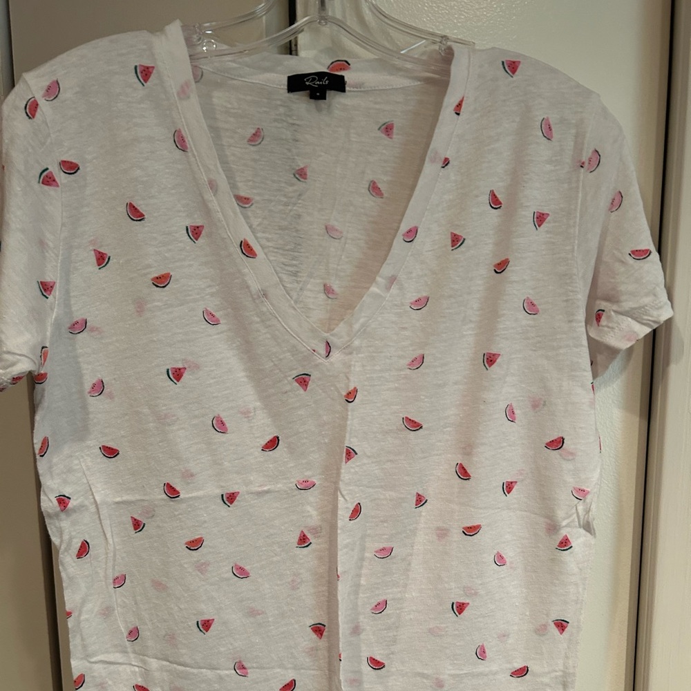 Rails V-Neck Tee With Watermelons - image 1